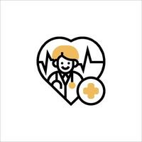 A doctor is holding a heart with a cross on it vector