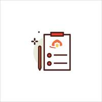 A checklist icon with a house on it vector