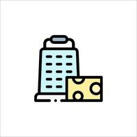 A cheese grater and a block of cheese vector