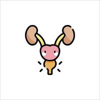 A cartoon kidney with a smile on its face vector