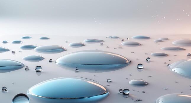 agua gotas en vaso superficie con degradado reflexión en resumen estético foto