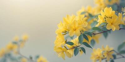 Vibrant Yellow Azaleas Bloom in Soft FocusVibrant Yellow Azaleas Bloom in Soft Focus. photo