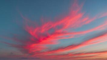 red blue sky with clouds at dawn as natural background photo