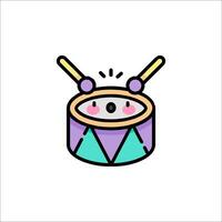 A cute little drum with two sticks on it vector