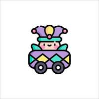 A cartoon character in a car with a hat on vector