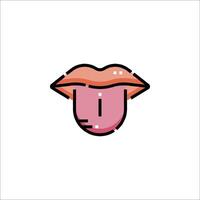 A pink tongue icon on a white background vector