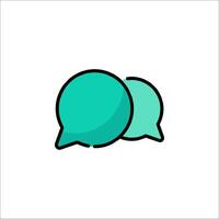 Two green speech bubbles on a white background vector