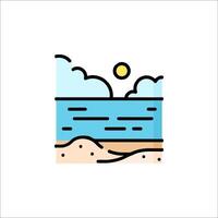 A beach with a sun and clouds vector