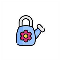 A watering can with a flower on it vector