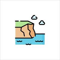 A cliff with water and clouds in the background vector