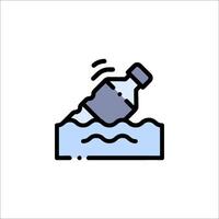 A bottle of water falling into the water vector