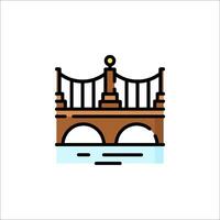 A bridge icon with a bridge over water vector