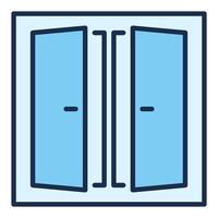 Clean and Simple Glass Window blue icon or symbol vector
