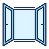 Opened Window simple colored icon or symbol vector