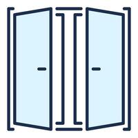Open Window square blue icon or symbol vector