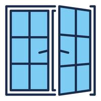 Opened Window blue modern icon or symbol vector