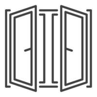Window Installation icon or sign in outline style vector