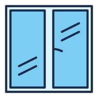 Closed Window blue icon or design element vector