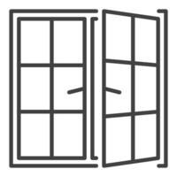 Opened Window thin line icon or design element vector