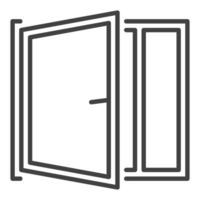 Clear House Window icon or symbol in outline style vector