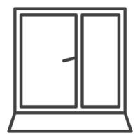 Opened Glass Frame Window icon or symbol in thin line style vector