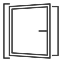Opened Big Portal Window linear icon or symbol vector