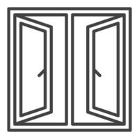 Opened Glass Window icon or sign in thin line style vector