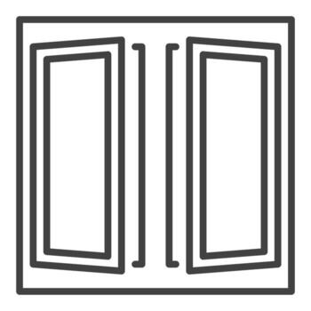 Clear Opened Window icon or symbol in outline style vector