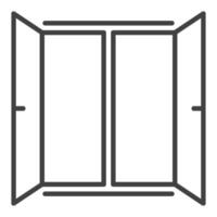 Wide Open Window Simple Clear Portal outline icon or design element vector