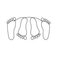 Flip Flops Thong Sandals Single Line Drawing with Editable Stroke and Copy Space vector