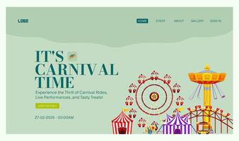 web landing page banner for Happy Carnival vector