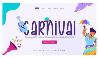 carnival web landing page vector