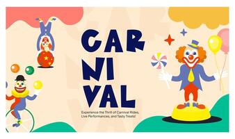 Carnival web landing page banner template vector