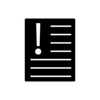 Document with exclamation mark icon. Flat design style eps 10 vector