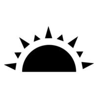 Sun Icon. Flat black symbol. Pictogram is isolated on a white background. Designed for web and software interfaces. vector