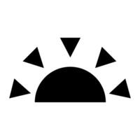 Sun icon . Black symbol isolated on white background. Flat style. vector