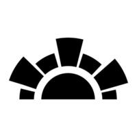 Sun icon . Black symbol on white background. Flat style. vector