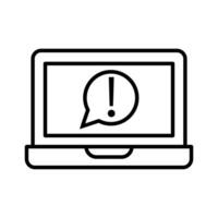 laptop with exclamation mark icon illustration design vector