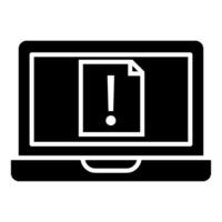 Laptop error icon. Simple illustration of laptop error icon for web design isolated on white background. vector