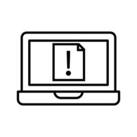 PC with exclamation mark icon illustration design vector