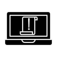 laptop computer with exclamation mark icon illustration design vector