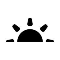 Sun icon, illustration, solid symbol, pictogram isolated on white. vector