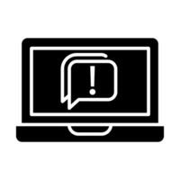 laptop computer icon over white background. exclamation mark illustration vector