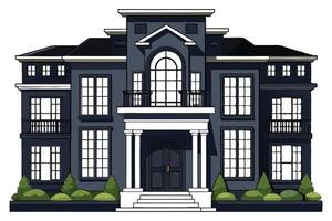 Modern Building silhouette white background vector