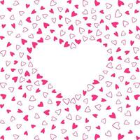Heart shape hearts Abstract frame background Copy space Template. St Valentines Day greeting design. Isolated illustration Greeting or invitation cards, leaflets, tag, label or web promo banner vector