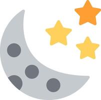 Half Moon Illustration Flat Design vector
