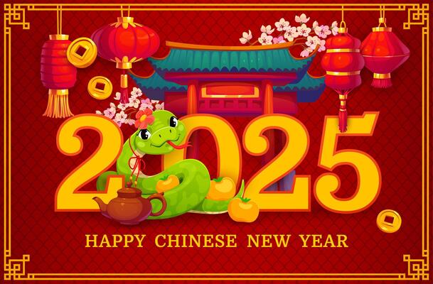 Funny horoscope snake, 2025 Happy Chinese New Year