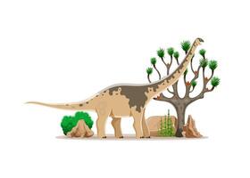 Cartoon dinosaur Paralititan or prehistoric lizard vector