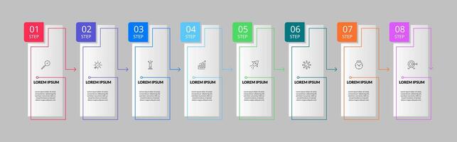 business Infographic design template with icons and 8 options or steps vector
