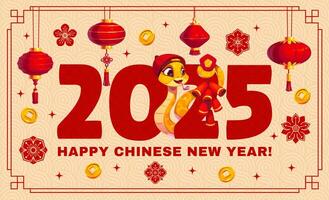 Happy Chinese lunar New Year, fireworks and snake vector